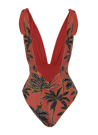 Burgundy Faena Plunge One Piece