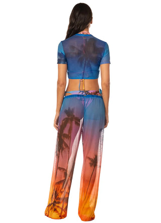 PEACH DRIFT DYNA BEACHWEAR CROP TOP