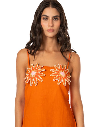 ORANGE ROSANI SHORT DRESS