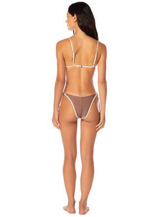 Mocha Pearl Acanthus Fixed Triangle Bikini Set