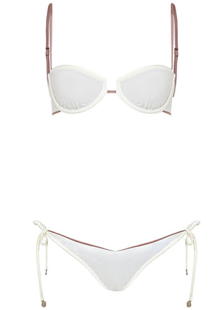 Mocha Pearl Amatista Unmolded Underwire Bikini Set