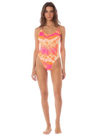 Flamingo Swirl Luster Classic One Piece