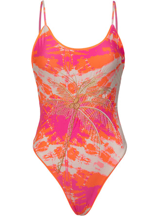 Flamingo Swirl Luster Classic One Piece