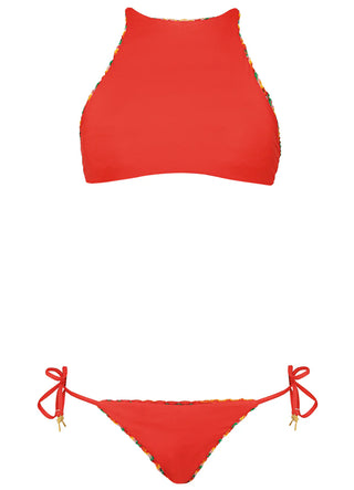 Jamaican Tropics Baby Doll High Neck Bikini Top