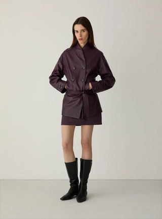 QUINN PLUM LONG JACKET
