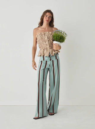 SUSAN SAND STRAPLESS TOP