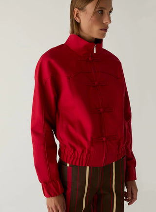 SYLVIE RED BOMBER JACKET