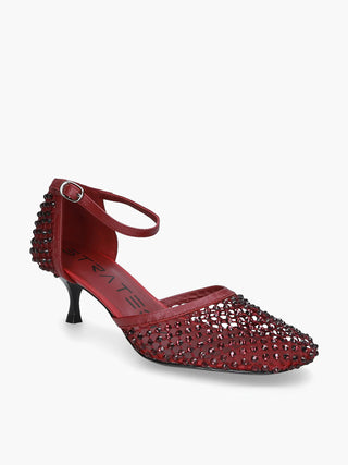 Shiny Bordeaux Décolleté All Over Rhinestones