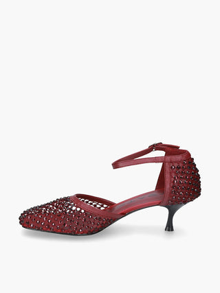 Shiny Bordeaux Décolleté All Over Rhinestones