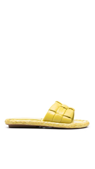 Tilda leather sliders yellow