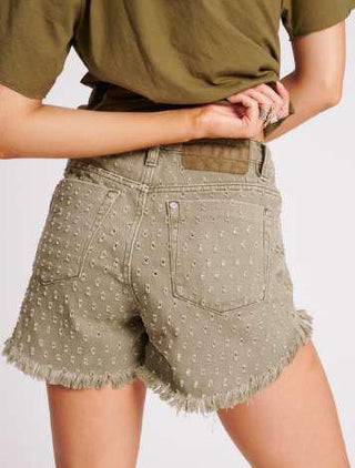 SUPER KHAKI ANGLAISE BONITAS HIGH WAIST DENIM SHORT