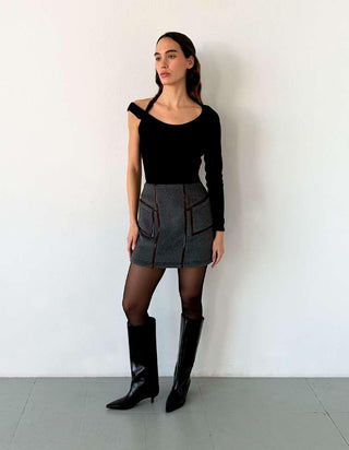 FRANKIE GREY SHORT SKIRT