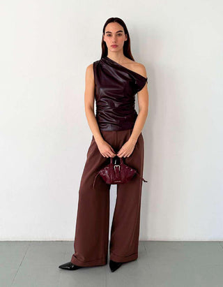 IVONE PLUM ASYMMETRIC TOP