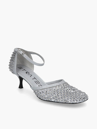 Shiny Grey Décolleté All Over Rhinestones
