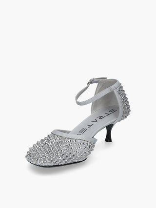 Shiny Grey Décolleté All Over Rhinestones