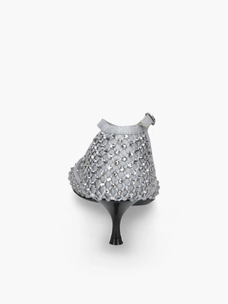 Shiny Grey Décolleté All Over Rhinestones