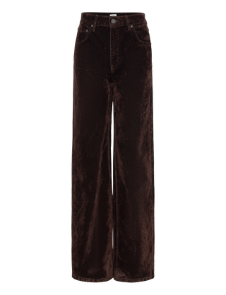 Turid Flocked Denim Jeans Mocha