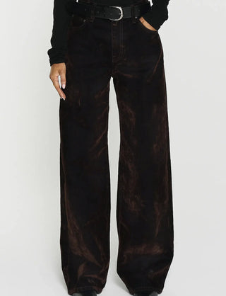 Turid Flocked Denim Jeans Mocha