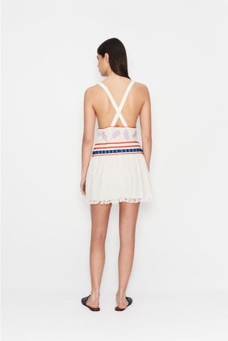 FLOWER OF THYMISIS MINI DRESS BEIGE